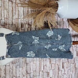 Tinseltown Denim Butterfly Print Dress